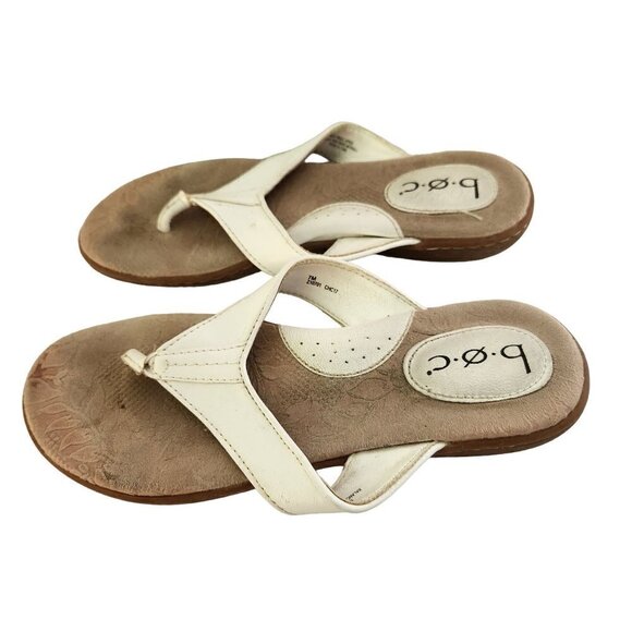 B.O.C White Thong Padded Comfort Sandals Size 7 - Picture 2 of 6